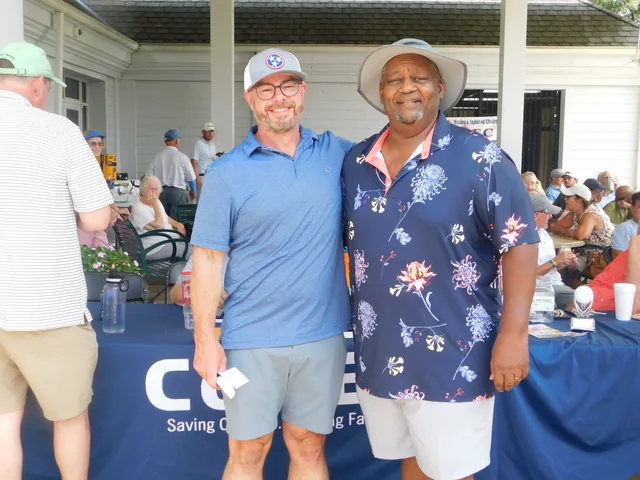 An award presentation after the round at COMEC’s 2026 golf tournament