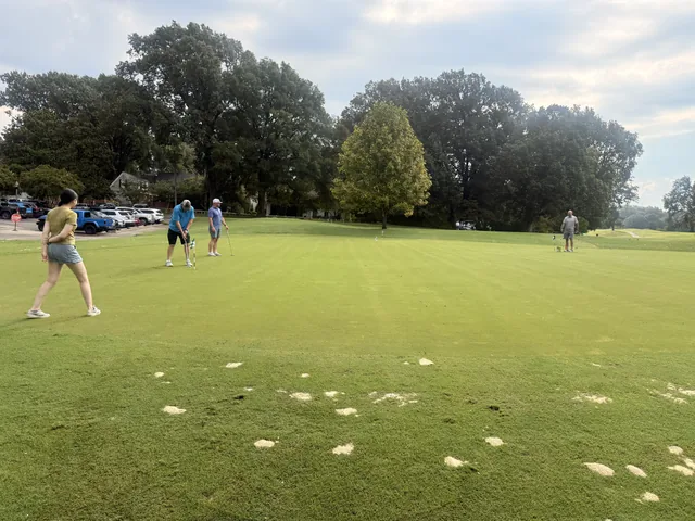 A golfer putting on the course at COMEC’s 2026 golf tournament