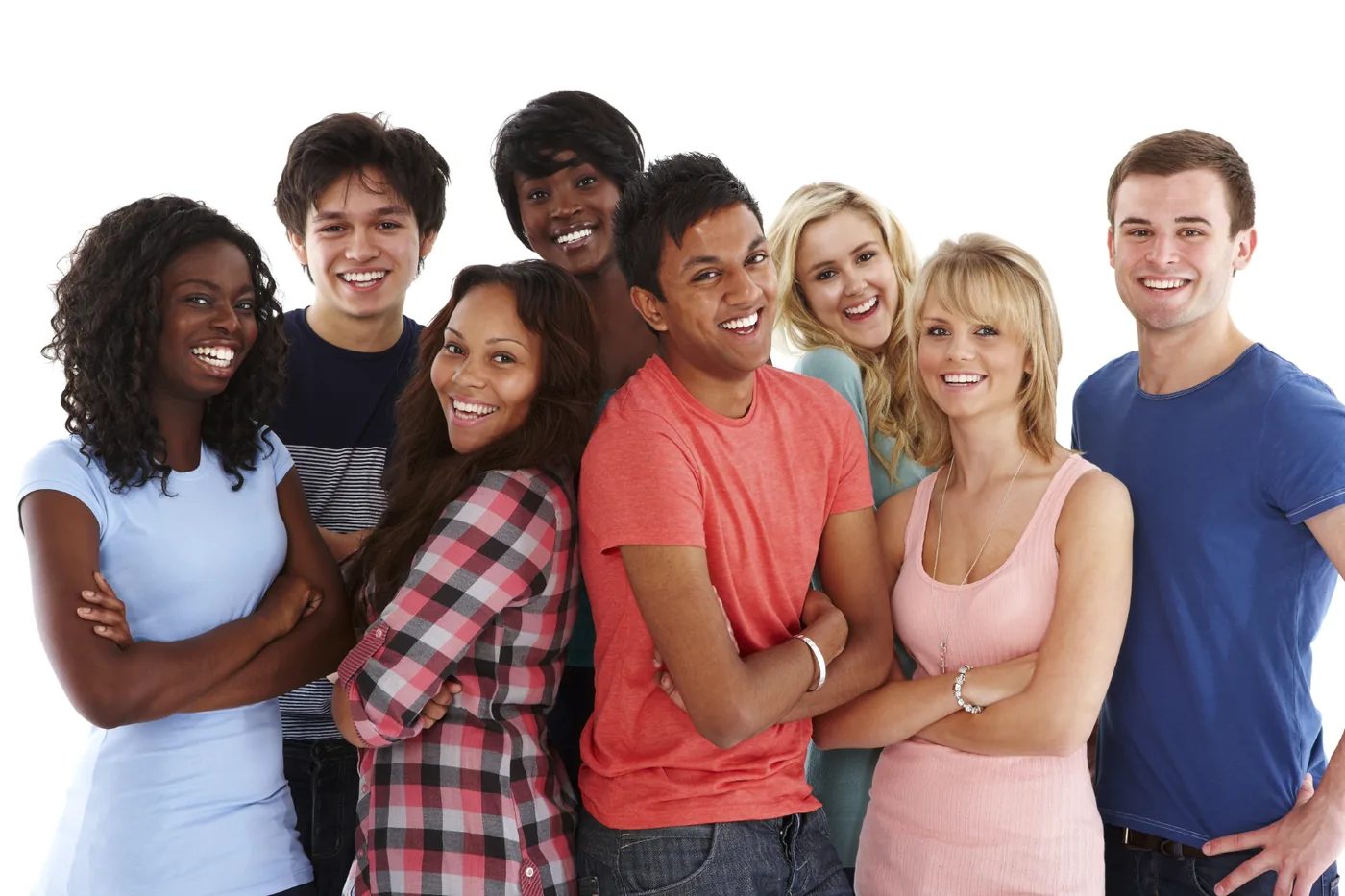 A diverse group of young people together